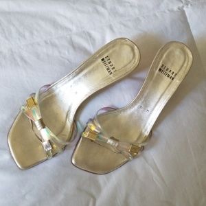 Stuart Weitzman Gold Kitten heels